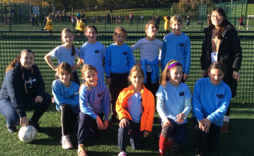 PE coach with Tetherdown girls football team 